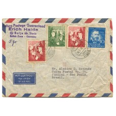ALEMANIA OCCIDENTAL 1953 SOBRE CIRCULADO A BRASIL CON MUY BUENOS SELLOS YA EN UN VIEJO MICHEL MARCABA 118 EUROS